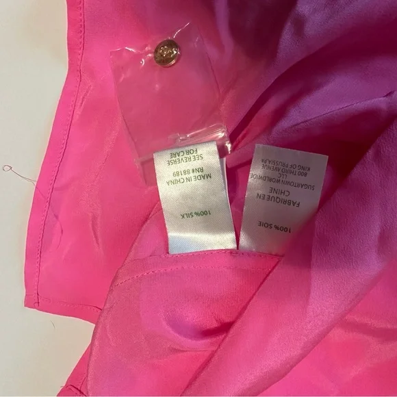 New Lilly Pulitzer Women Large Pink Lightweight Longsleeve Top - Picture 4 of 7